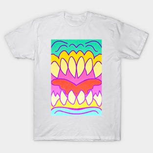 Chomps fanged neon mask 3 T-Shirt